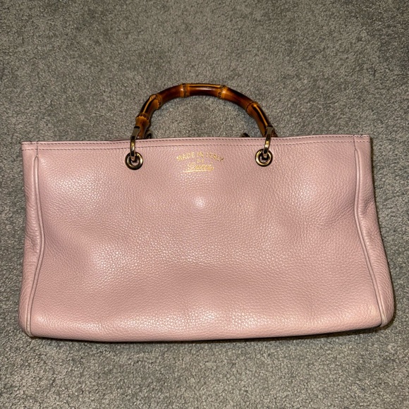Gucci pink bamboo shopper leather Satchel - Picture 1 of 5